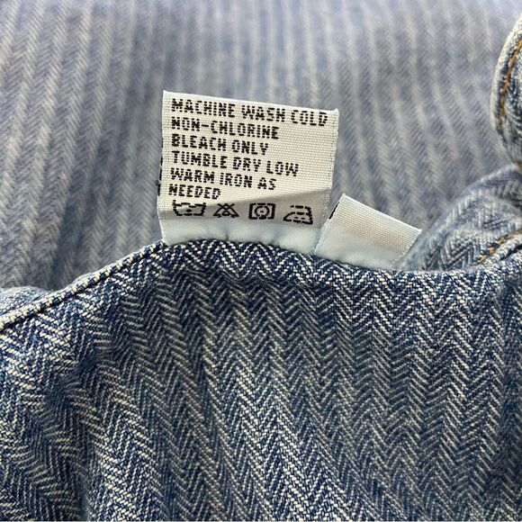 Vtg 90s Y2K  Womens Denim Midi Skirt Size 4 Buttoned Down Striped Hippie Western - Picture 6 of 14